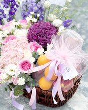 Load image into Gallery viewer, Extravagant Fruit Flower Basket To You (Purple Pink Color Design )
