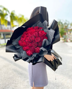 Valentines Prestige  Style Wrap Bouquet To You - XL Size 33 Premium Kenya Roses
