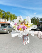 Load image into Gallery viewer, Premium Prestige Bouquet To You (Hydrangea, Peonies, Ranunculus White Wrap Bouquet To You)

