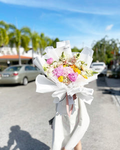 Premium Prestige Bouquet To You (Hydrangea, Peonies, Ranunculus White Wrap Bouquet To You)