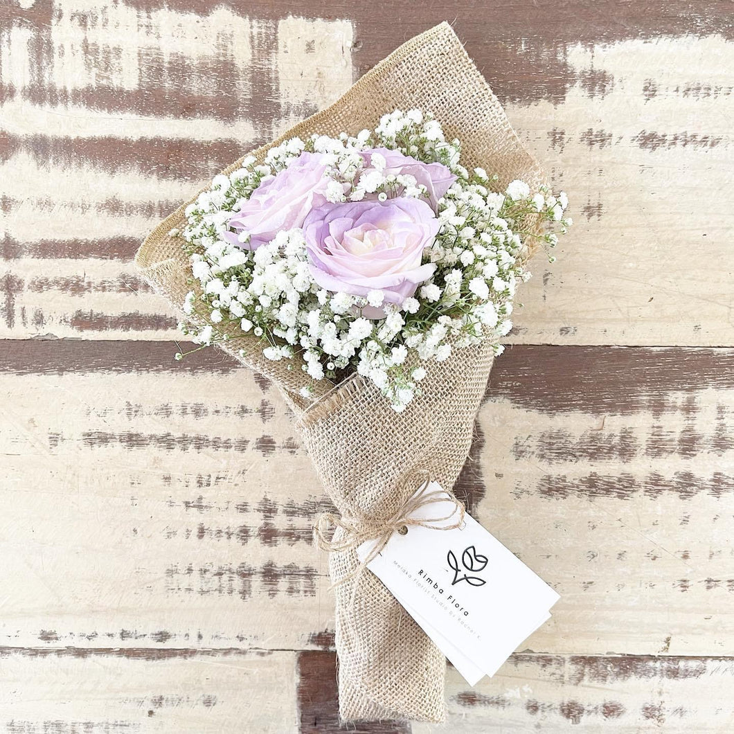 Signature Bouquet To You (Roses Purple White  Baby Breath Design)