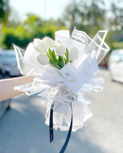 Prestige Bouquet To You (Tulip White Series-5 Stalks Style Wrap Design)