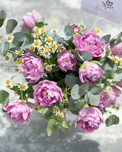 Flower Jar To You (Tulip Purple, Chamomile Eucalyptus Jar Design)