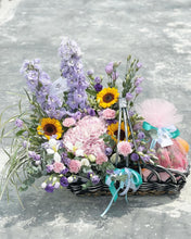 Load image into Gallery viewer, Extravagant Fruit Flower Basket To You (Purple Yellow Pink Earth Color Design )
