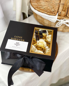 Everlasting Soap Flowers Box (Gold Champagne Feraro Rocher Giftbox)