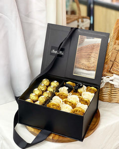 Everlasting Soap Flowers Box (Gold Champagne Feraro Rocher Giftbox)