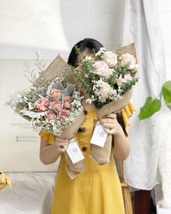 Premium Signature Bouquet To You (Quicksand Roses Eucalyptus Design)