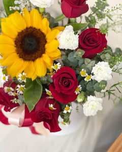 Flower Box To You (Sunflower Red Roses Design)