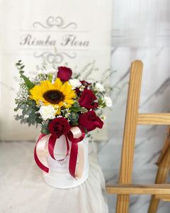 Flower Box To You (Sunflower Red Roses Design)