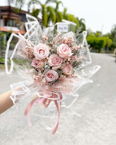 Prestige Bouquet To You  (Pink Roses Silver Leaf  Design)