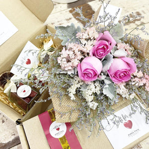 Signature Bouquet To You (Roses Deep Purple Silver Leaf Design)