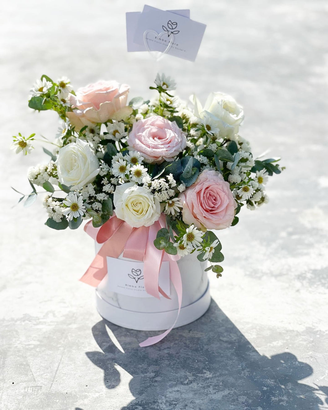 Flower Box To You  (Pink White Flower Design)