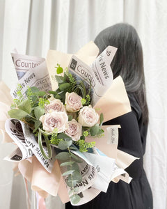Premium Bouquet To You (Westminster Abbey Roses Style Loose Wrap Design)